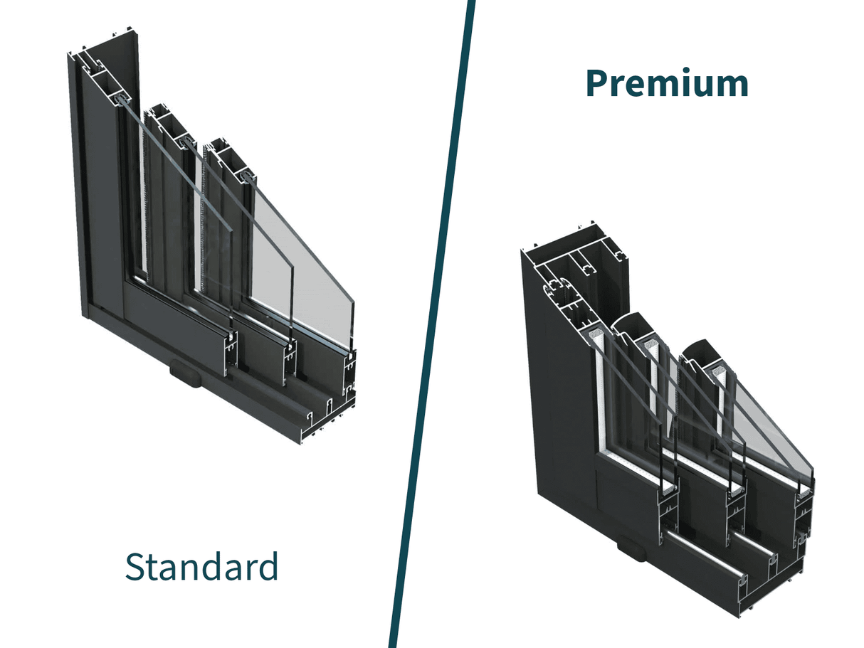 Lenna 416/716 (9x3m | 24,9m²) Lasinen piharakennus liukuovilla (Saatavana tuplalasilla)
