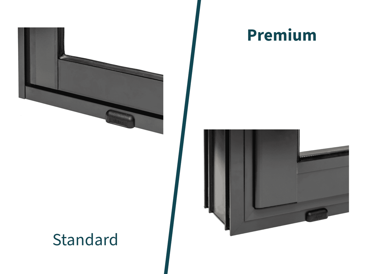 Lenna 402/702 (6x3m | 16,6m²) Lasinen piharakennus liukuovilla (Saatavana tuplalasilla)