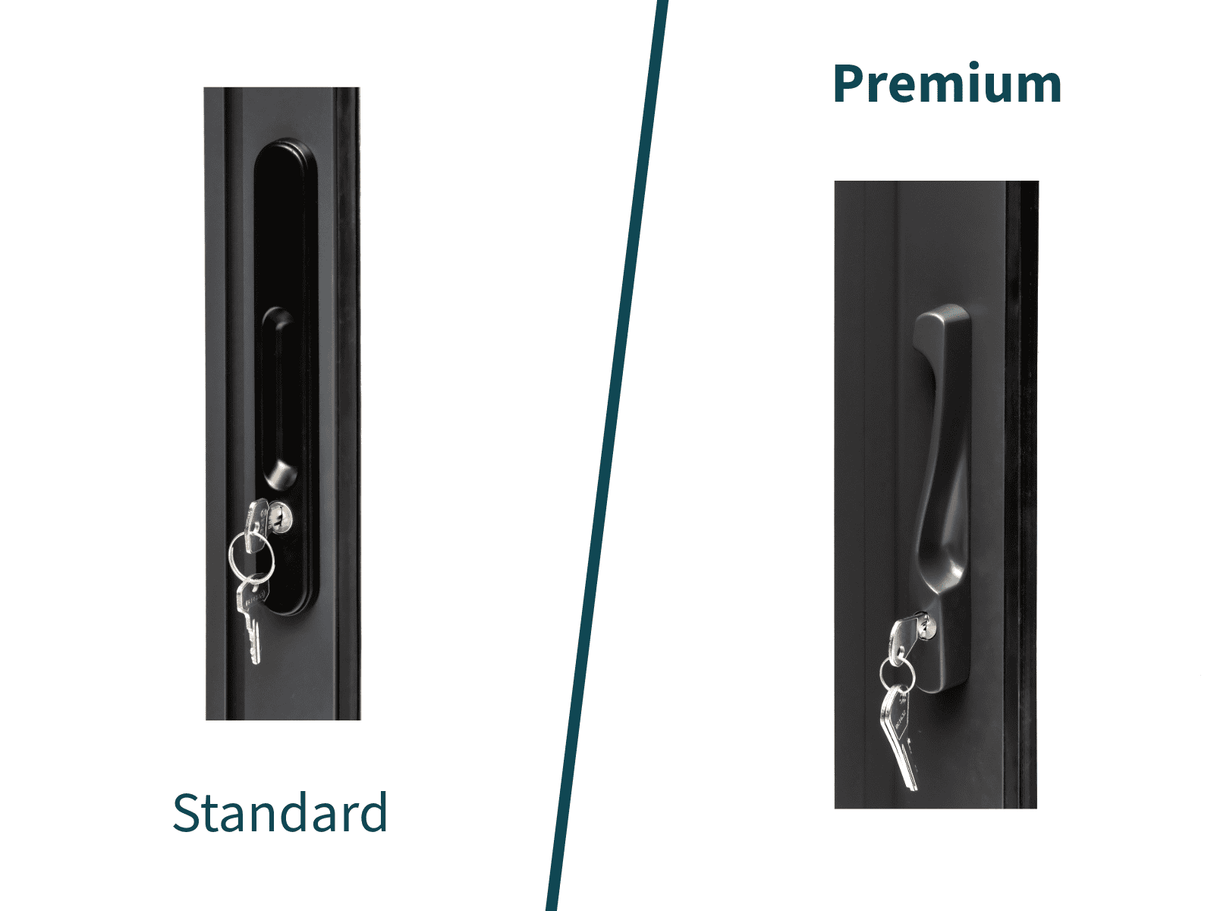 Lenna 423/723 (6x6m | 24,9m²) Lasinen piharakennus liukuovilla (Saatavana tuplalasilla)