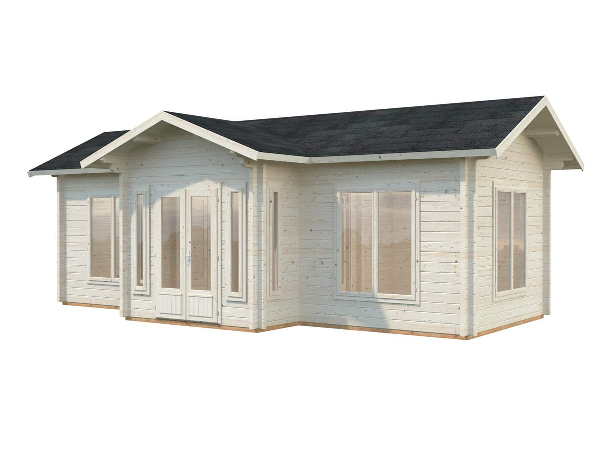 Anna L (8x5m | 26,8m² | 70mm) tilava kolmen huoneen pihimökki