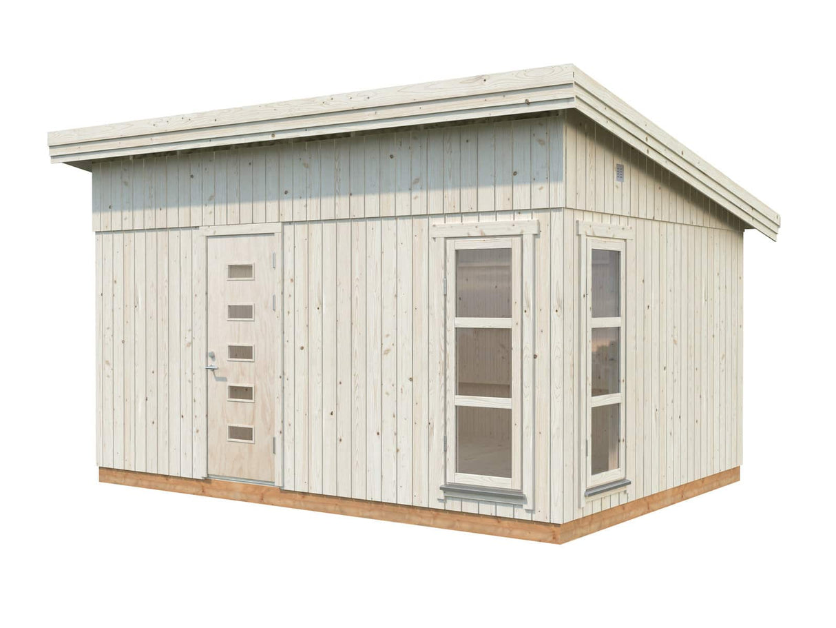 Etta (4,5x3,3m | 13,6m²) Moderni pulpettikattoinen vierasmaja-puutarhatoimisto
