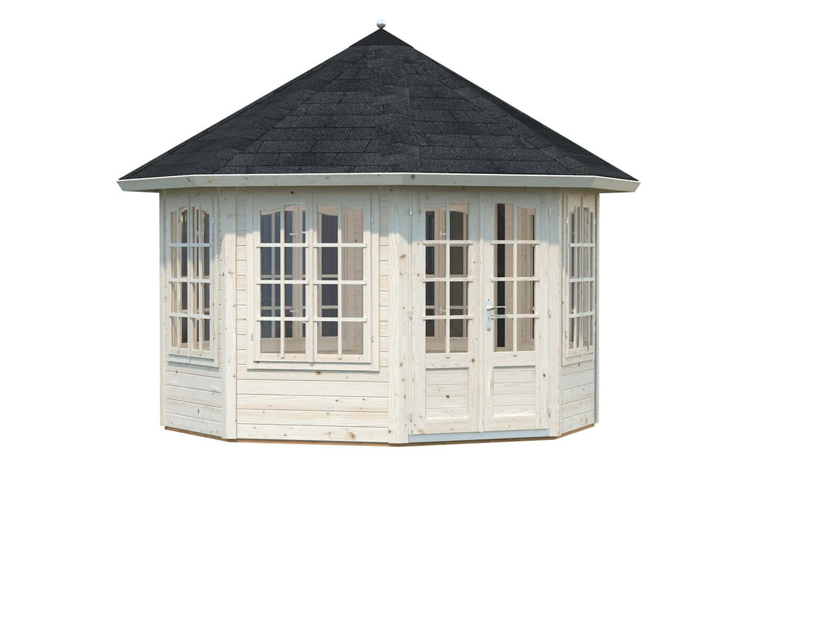 Veronica 7 (3,4x4,1m | 9,2m² | 34mm) Kahdeksankulmainen puutarhapaviljonki