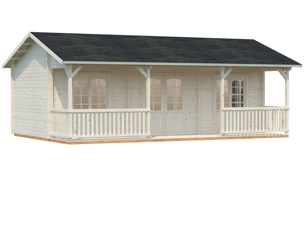 Sandra L (7,9x3,7m | 25,6+11,1m² | 44mm) Tilava kesämökki