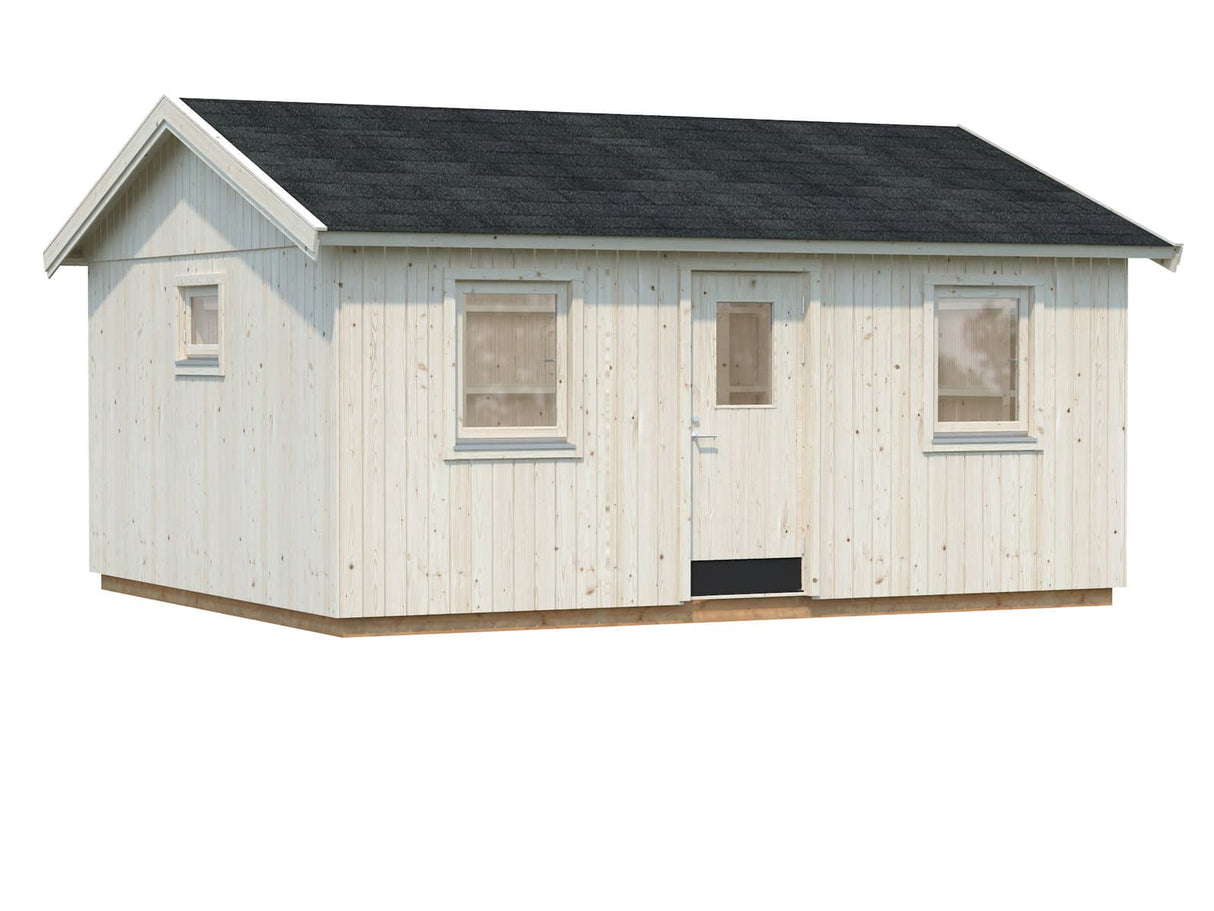 Pernilla (4,5x5,5m | 21,5m²) Tilava moderni puutarhatoimisto