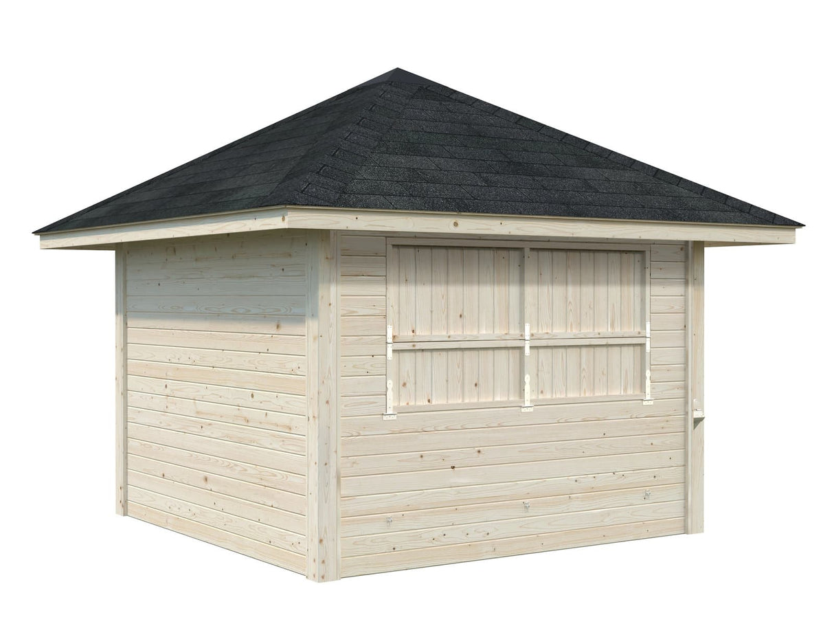 Bianca 104 (3x3m | 8,3m²) kioski lukittavalla luukulla