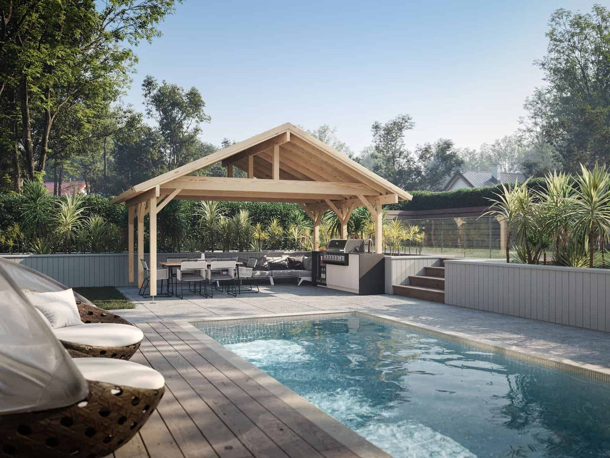 Robert M (5,6x3,7m | 20,6m²) Kaksoisautokatos tai suuri paviljonki