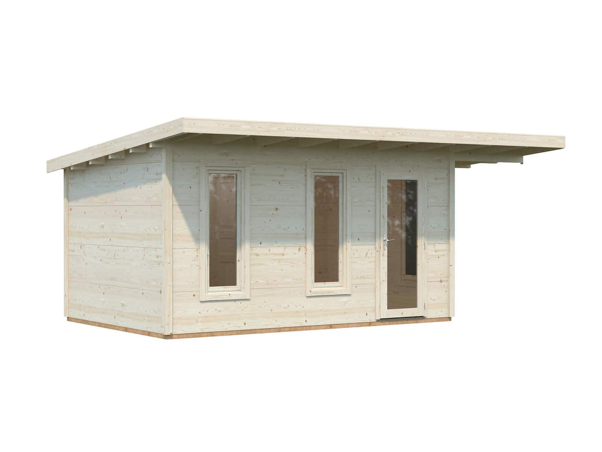 Grace (4,5x2,9m | 12,4+4,1m² | 56mm)Liimapuinen piharakennus katoksella