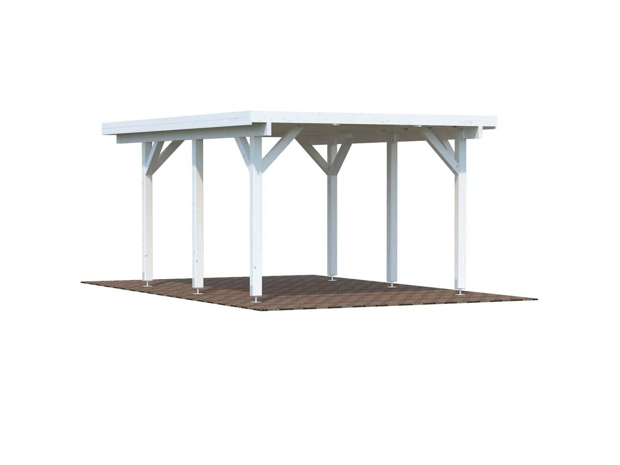 Karl S (3,6x5,1m | 11,7m²) Kompakti tasakattoinen autokatos tai puutarhapaviljonki