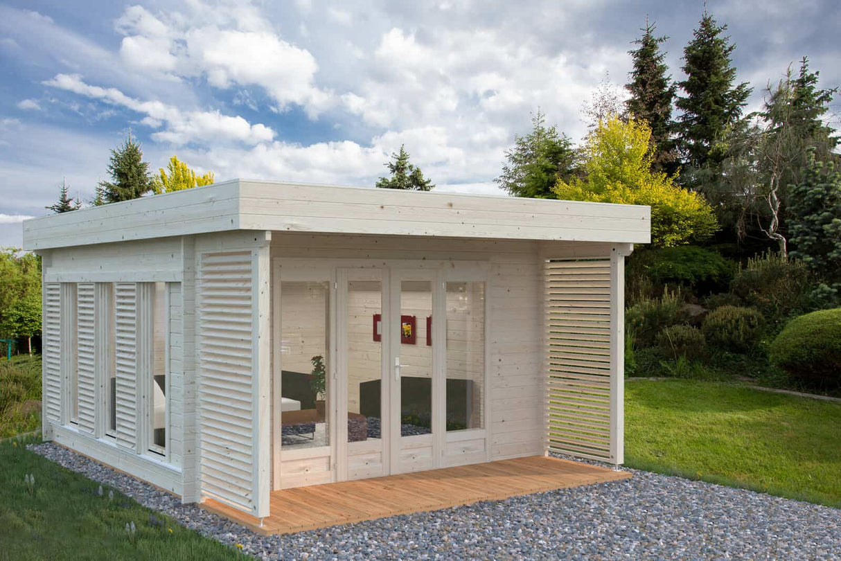 Caroline M (4,1x4,1m | 14,5m² | 44mm) Moderni huvimaja liukuovilla