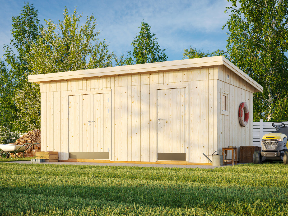 Kalle L (5,6x3,3m | 16,9m²) Kaksihuoneinen pulpettikattoinen työpaja