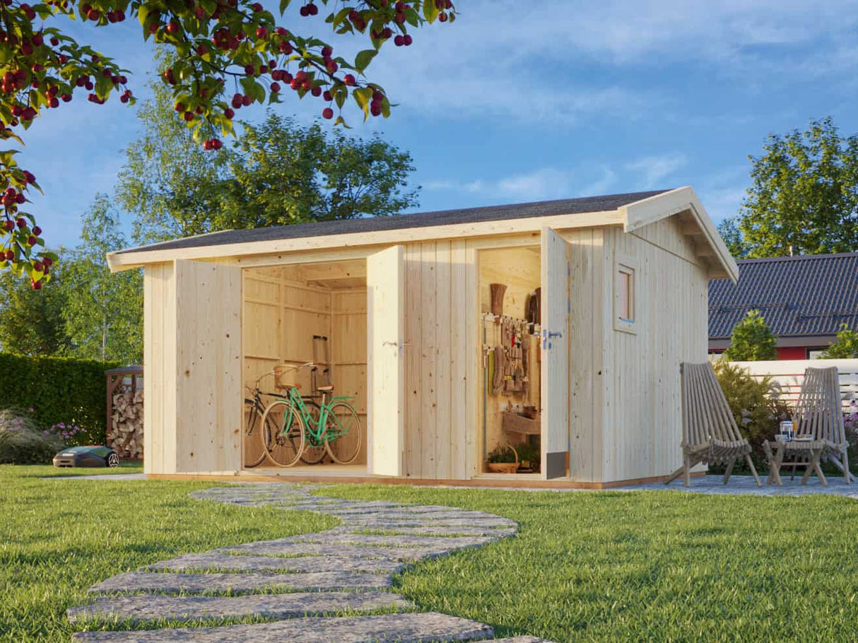 Olaf M (4,5x3,3m | 13,5m²) Moderni kaksihuoneinen pihavarasto