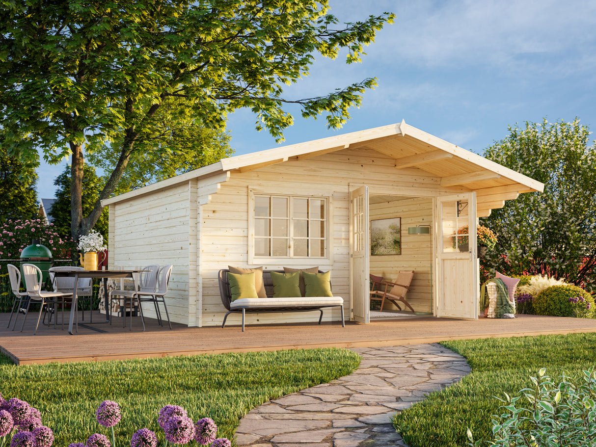 Britta L (5x4,5m | 19,7m² | 40mm) Sveitsiläistyylinen pihamökki