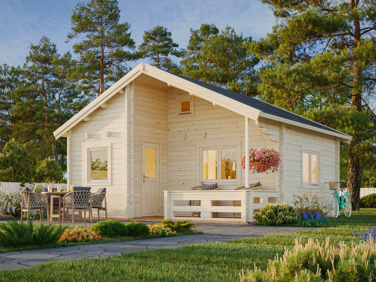 Emily (5,9x5,7m | 40,1+5,2m² | 70mm) Tilava vierasmaja