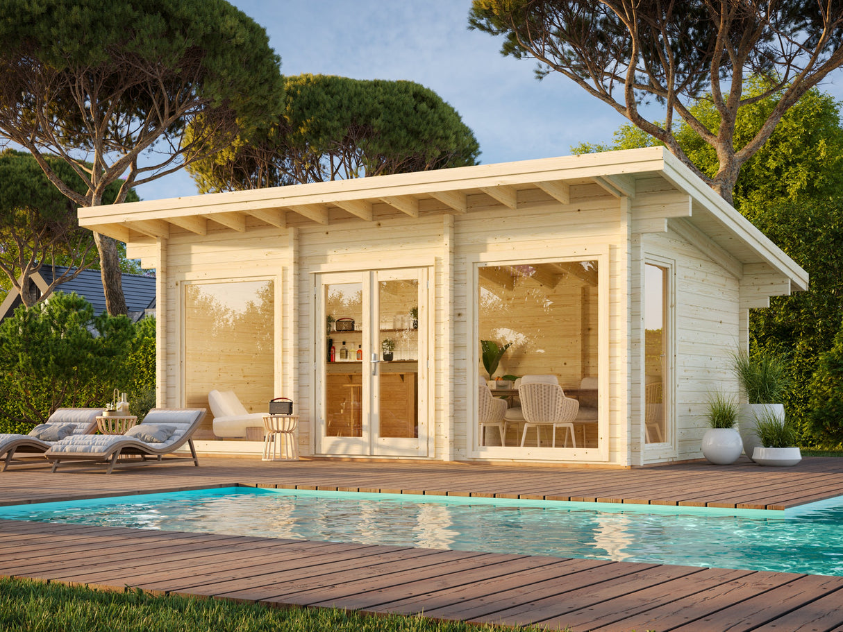 Heidi M (6,4x3,6m | 19,7m² | 70mm) Moderni kesämökki