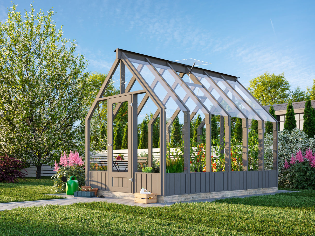 Emilia 8,2 m2 (2,4x3,6m|18mm) Moderni kasvihuone - tehtaalla maalattu