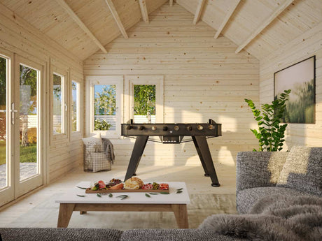 Claudia XL (5,5x4m | 19,4m² | 44mm) Clockhouse-tyylinen pihamökki