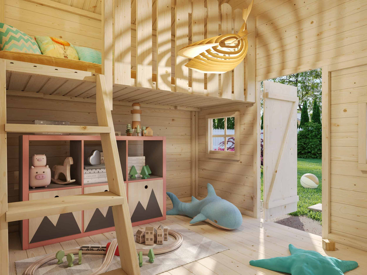 Tom (2,2x1,8m | 3,8m² | 16mm) Leikkimökki