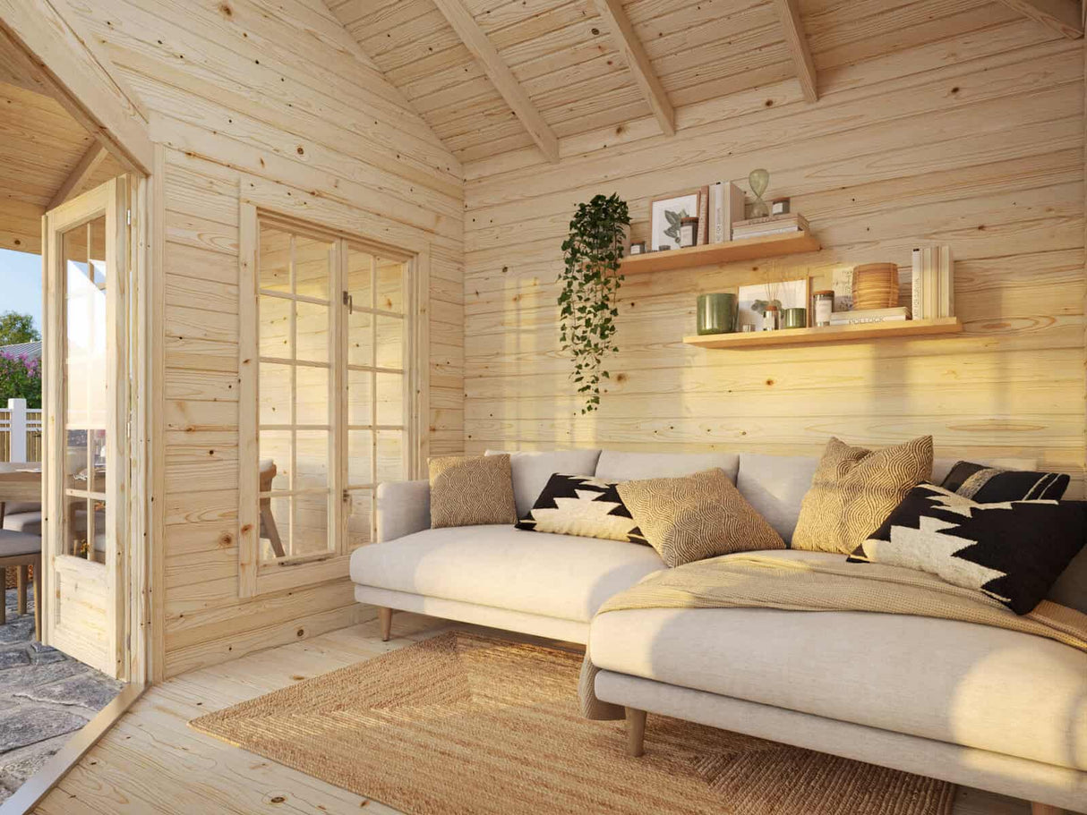 Melanie XXL (5,6x2,8m | 7,0+8,1m² | 28mm) Huvimaja katoksella