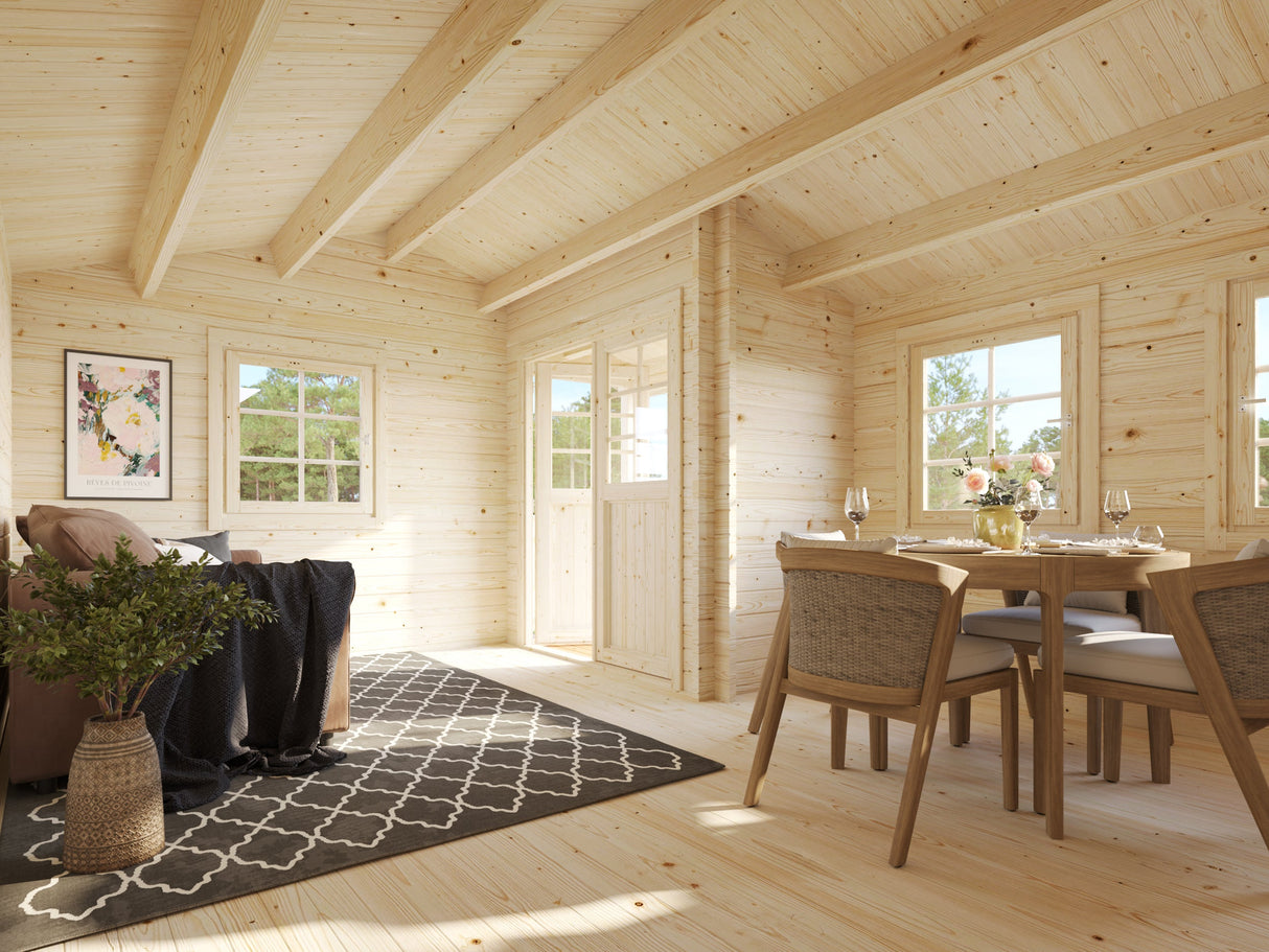 Susanna M (5,3x4m | 16,4m² | 44mm) Perinteinen kesämökki