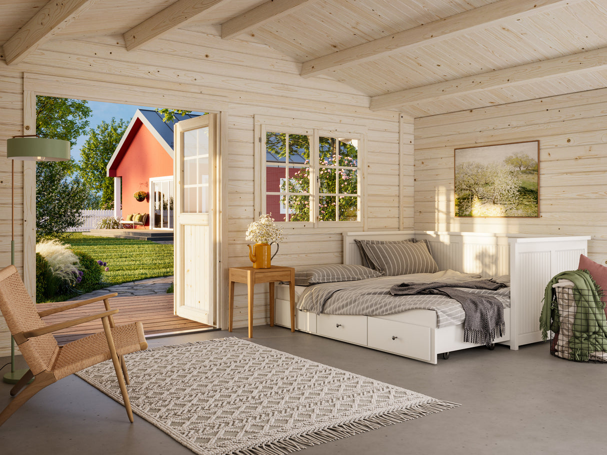 Britta L (5x4,5m | 19,7m² | 40mm) Sveitsiläistyylinen pihamökki