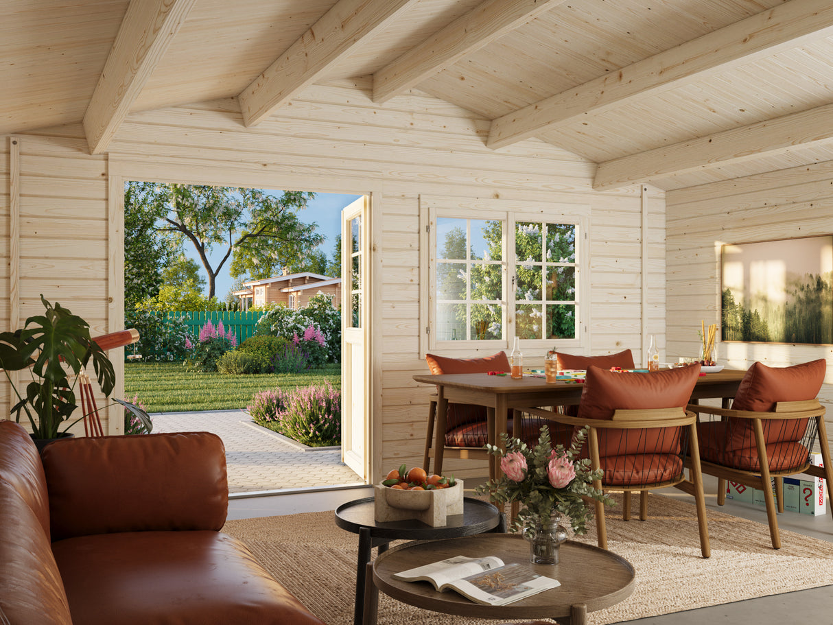 Britta XL (5x5m | 22,3m² | 40mm) Sveitsiläistyylinen pihamökki