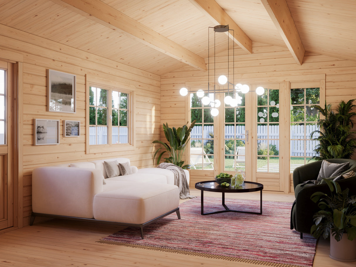 Irene M (3,8x5,7m | 19,0m² | 44mm) Tilava hirsimökki