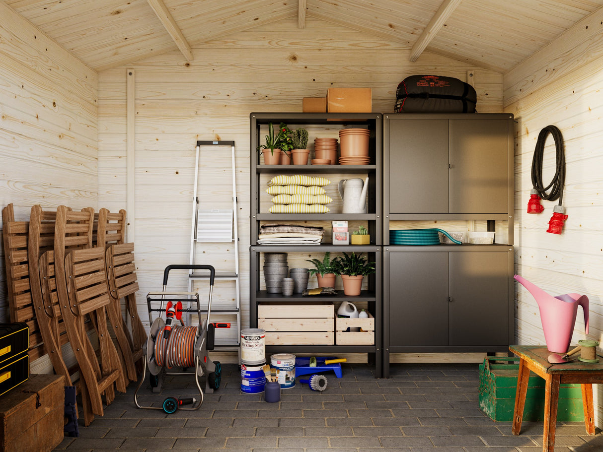 Klara S (3x2m | 4,7m² | 28mm) Pieni rantalatyyppinen hirsimökki tai pihavarasto