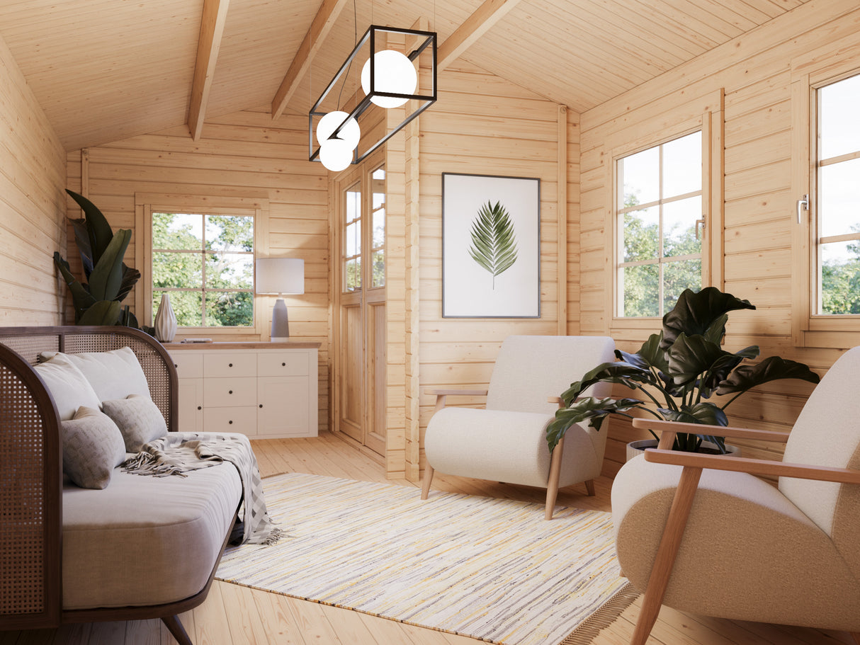 Susanna S (5,3x3,2m | 12,4m² | 44mm) Perinteinen kesämökki