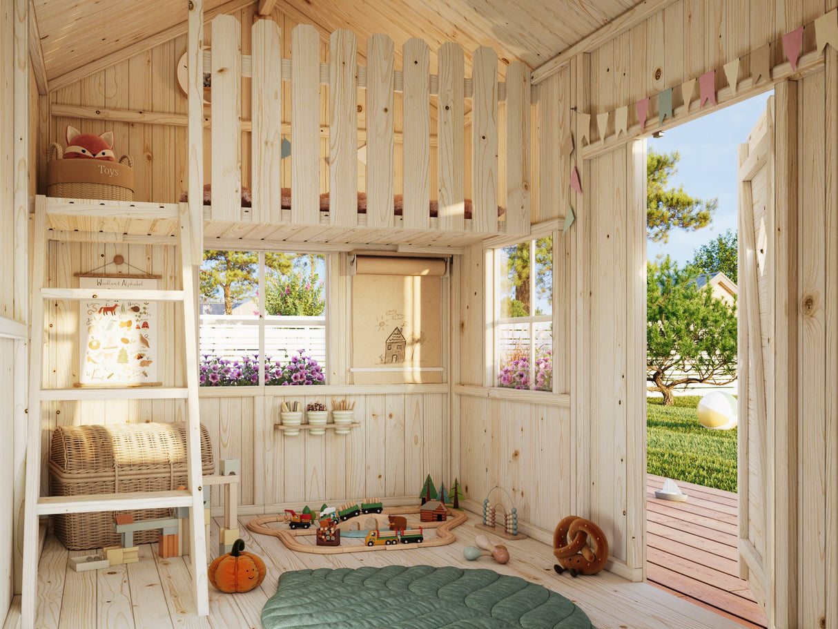 Grete (2,3x1,8m | 3,7m² | 16mm) Leikkimökki