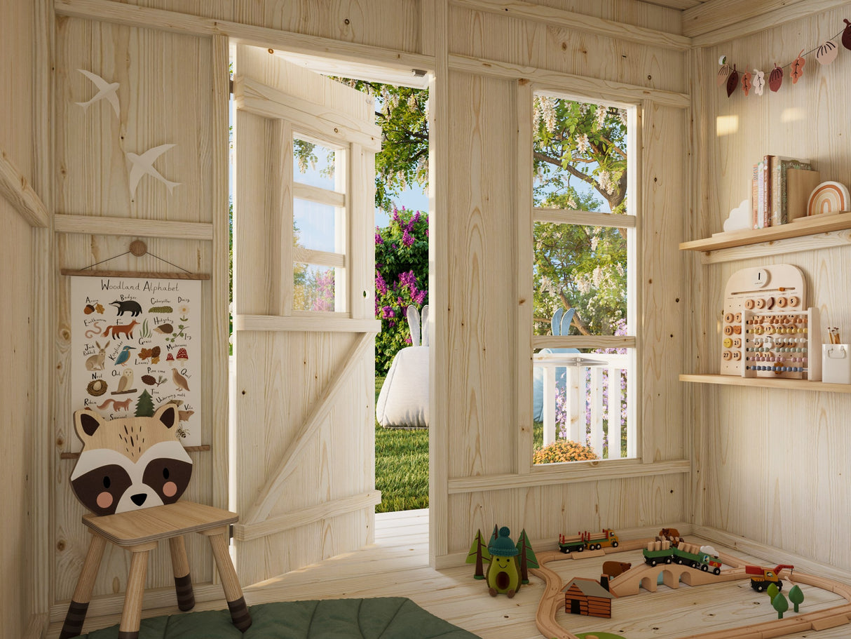 Harry (2x1,6m | 3,1m² | 16mm) Leikkimökki