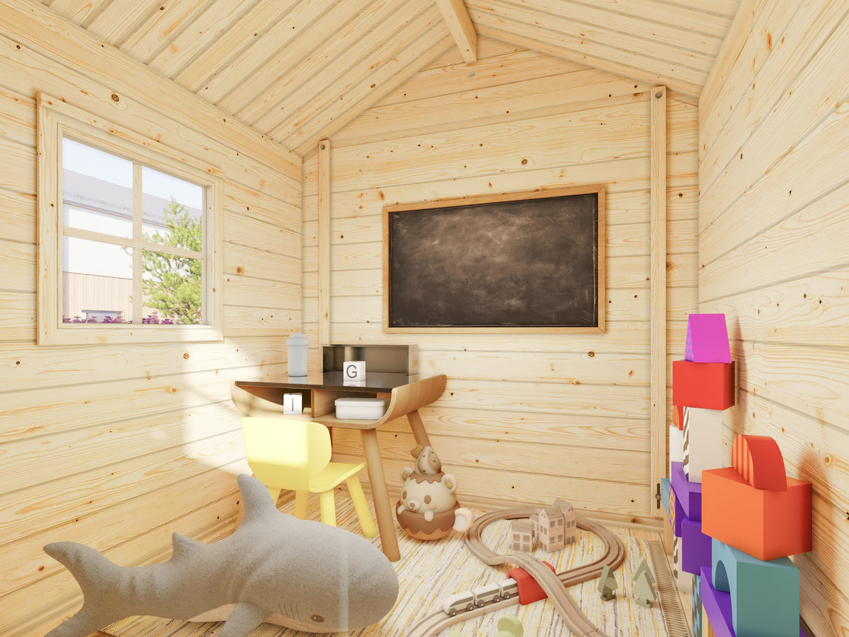 Sam (1,8x1,8m | 2,4m² | 19mm) Klassinen leikkimökki