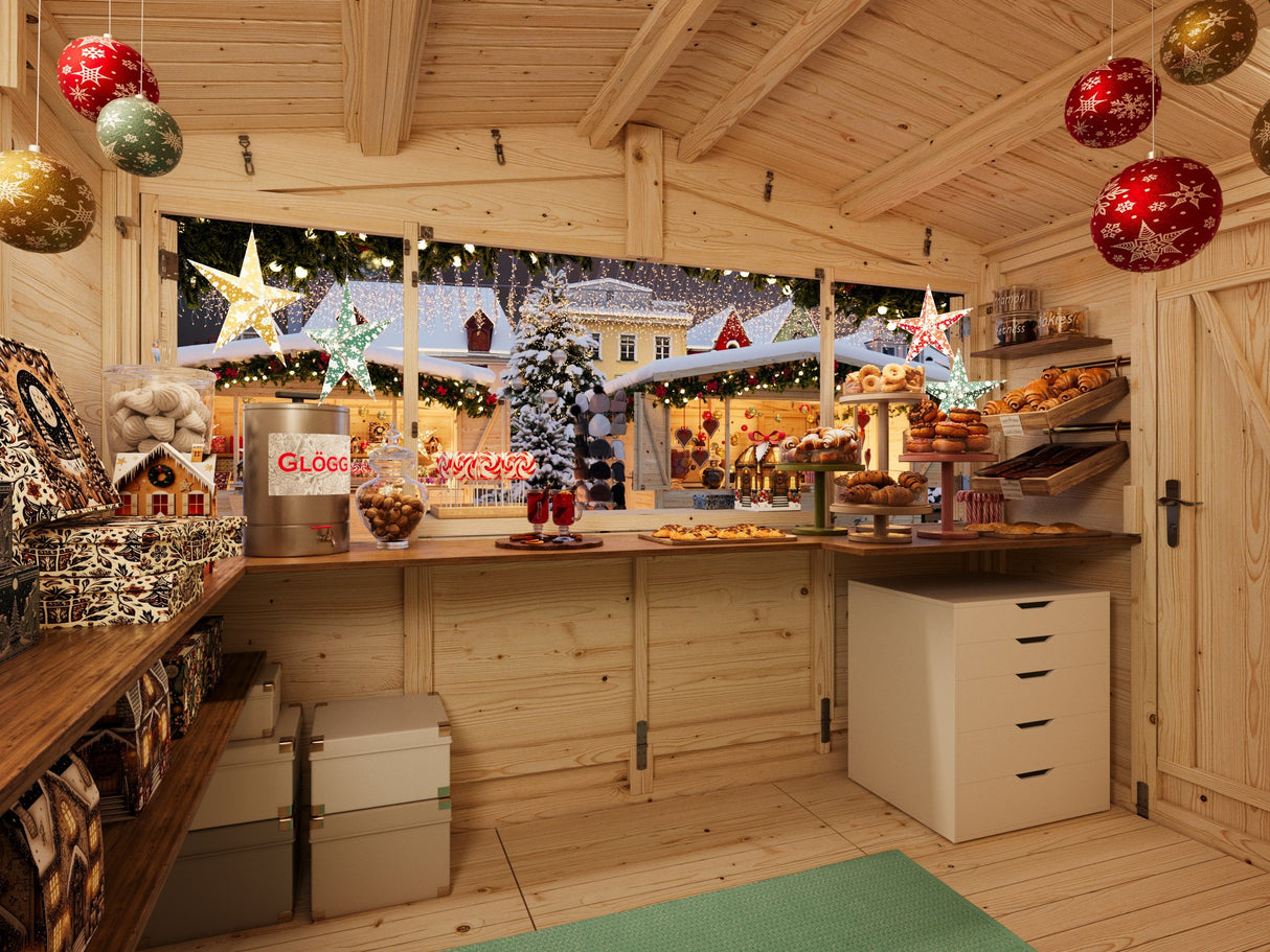 Marian (3x2,3m | 6,2m² | 16mm) Elementeistä kioski / pop-up-kioski