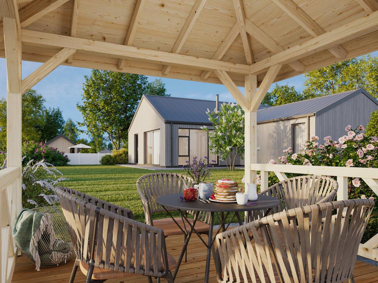 Betty XS (3x3m | 9,0m²) neliönmuotoinen puinen huvimaja