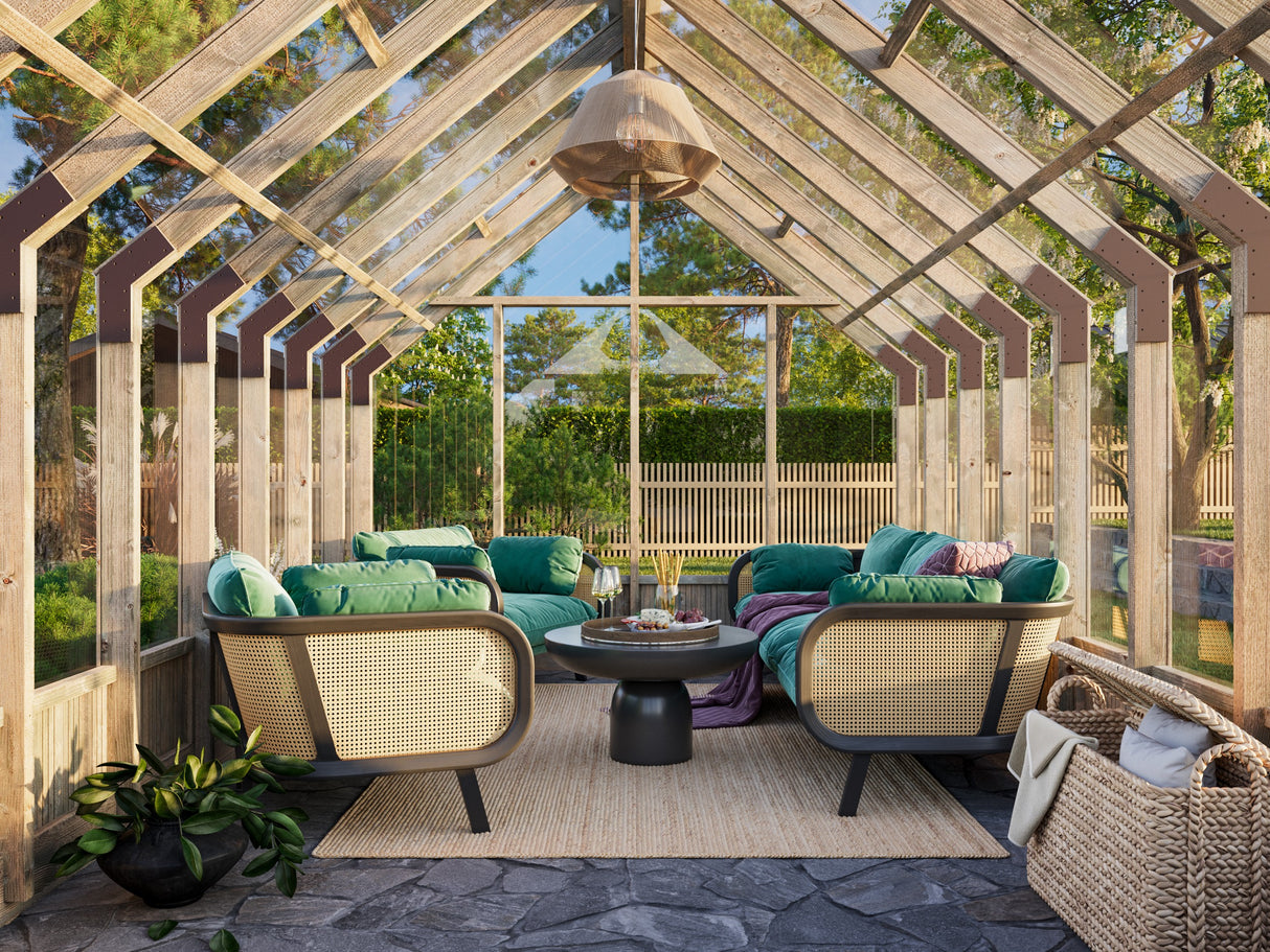 Emilia L (3x4,8m | 13,8m² | 18mm) Lasikasvihuone