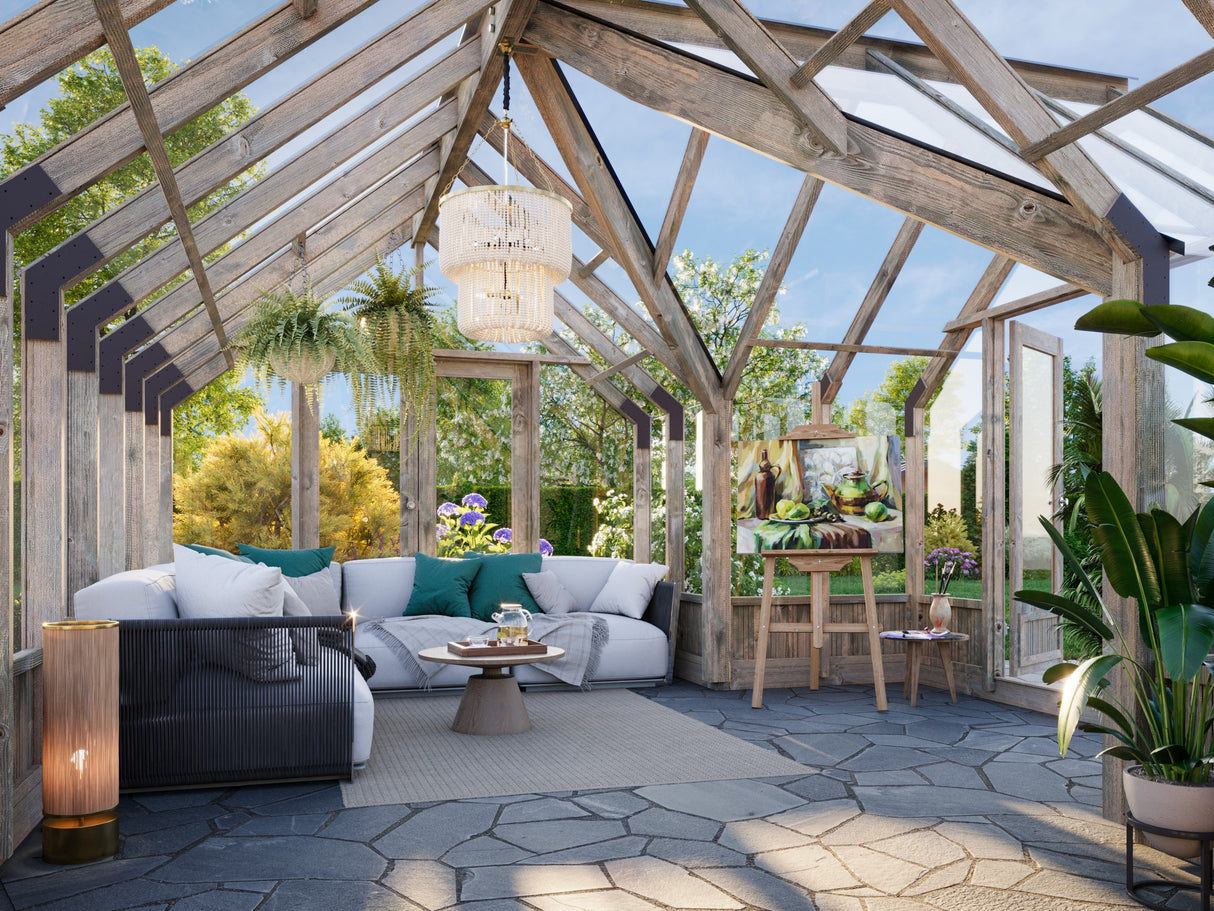 Emilia XL (4,2x5,4m | 19,1m² | 18mm) Tyylikäs lasikasvihuone