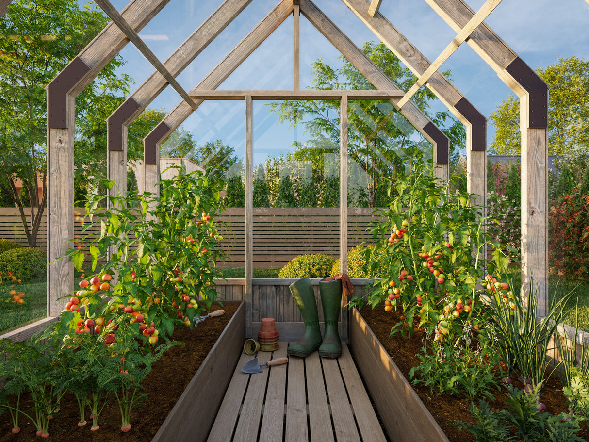 Emilia S (2,4x2,4m | 5,4m² | 18mm) Lasikasvihuone