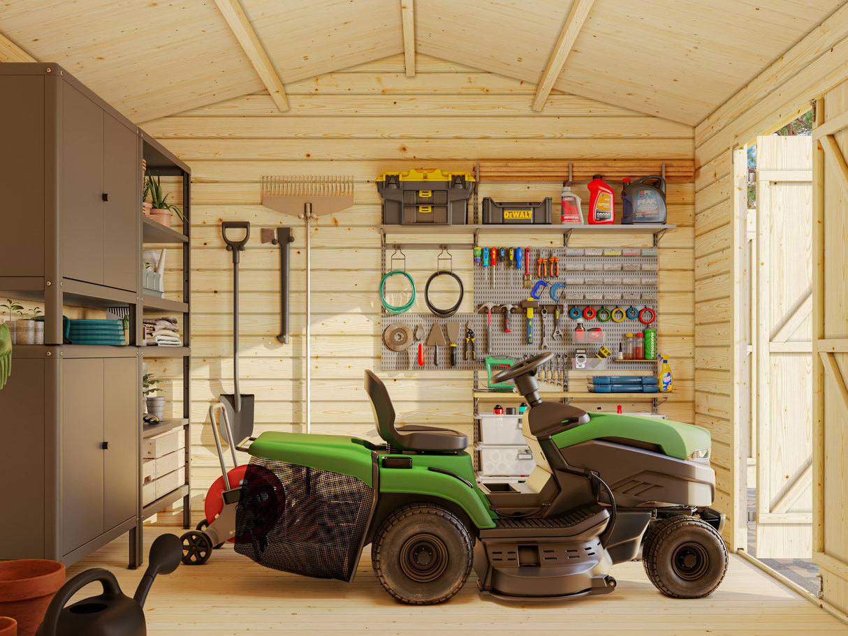 Jari L (5,2x3,2m | 14,5m² | 28mm) Kaksihuoneinen hirsivarasto