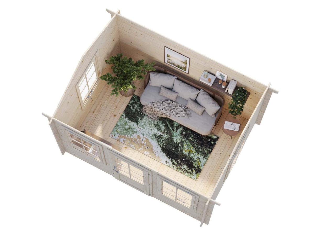 Claudia S (3,2x2,4m | 7,4m² | 28mm) Clockhouse-tyylinen piharakennus