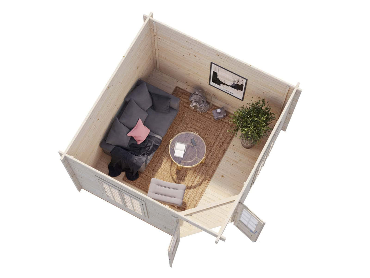 Melanie M (3,3x3,3m | 9,9m² | 44mm) Perinteinen piharakennus