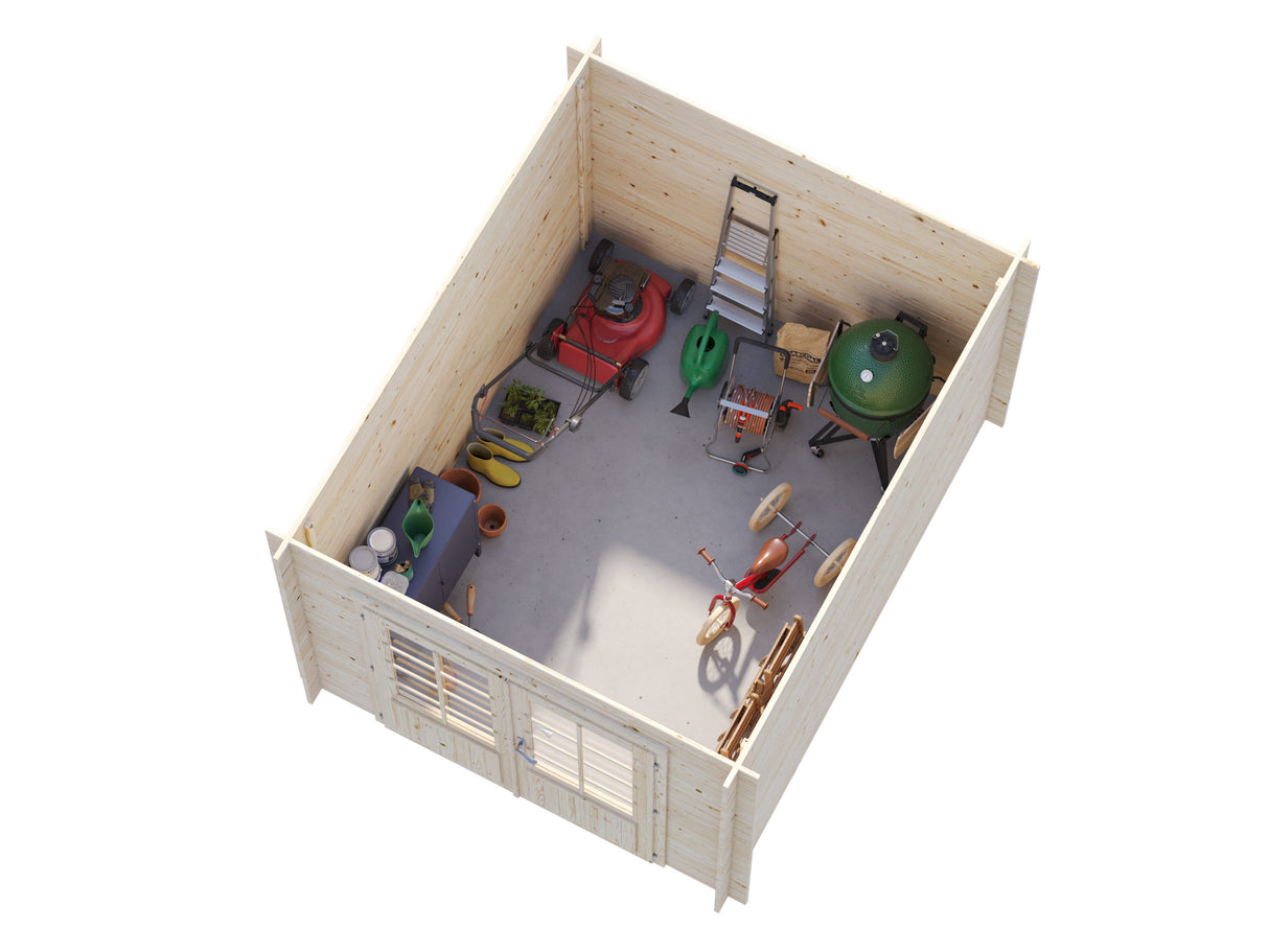 Ella (2,6x3,2m | 6,9m² | 28mm) Pieni pulpettikattoinen kesähuone