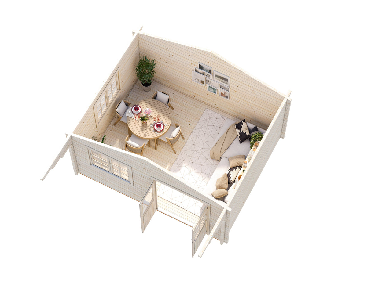 Helena S (4,7x3,8m | 15,1m² | 70mm) Perinteinen vierasmaja