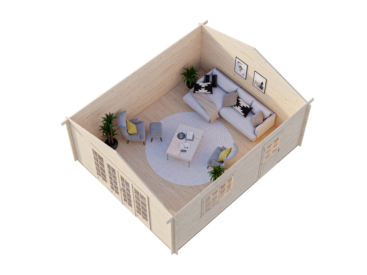 Irene L (4,7x5,7m | 23,9m² | 44mm) Tilava kesämökki