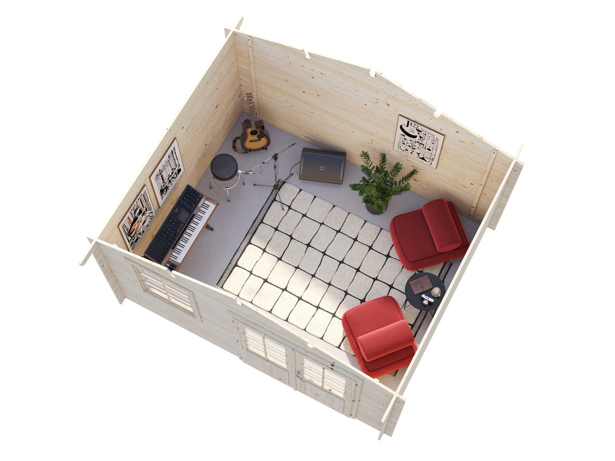 Klara M (3,5x3m | 10,4m² | 28mm) Kompakti hirsimökki