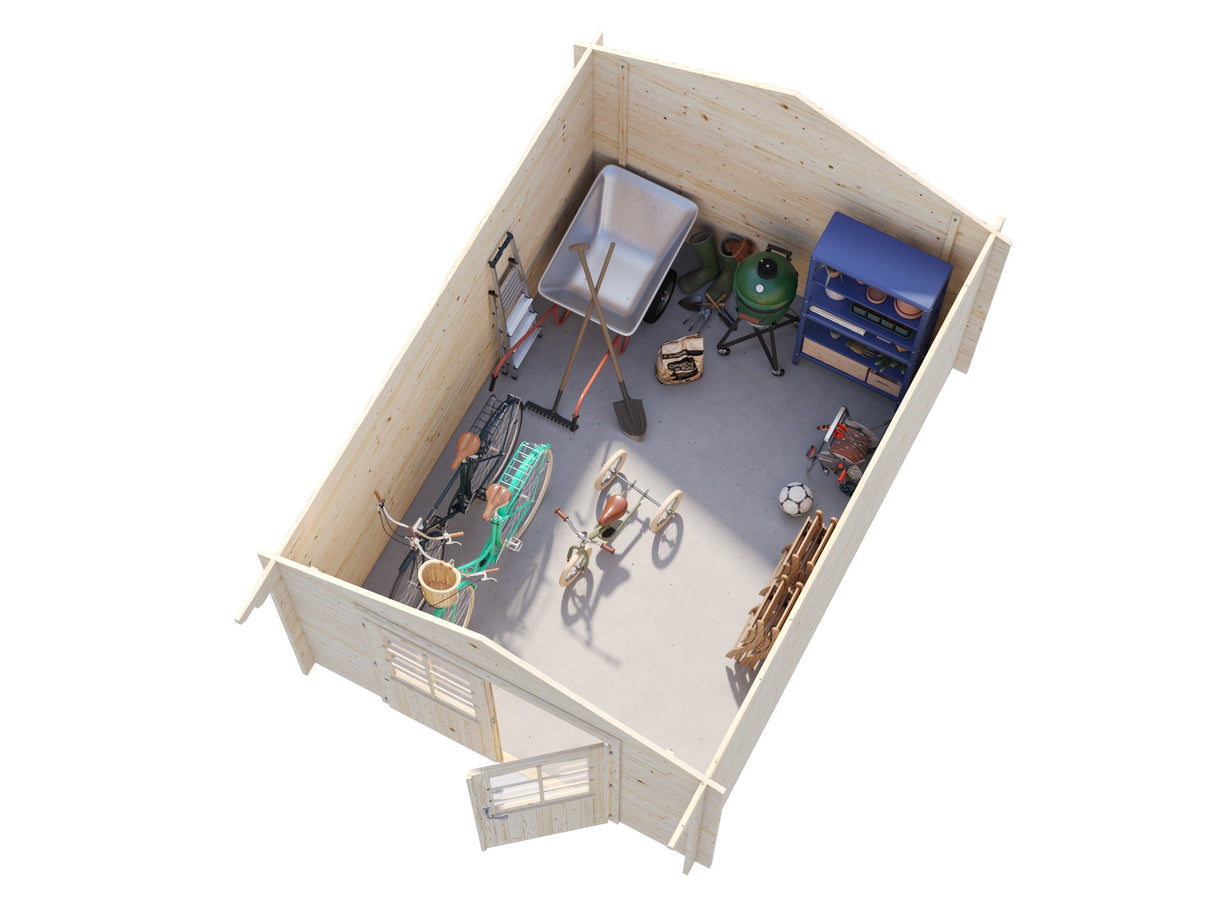 Lotta M (3x4m | 10,0m² | 34mm) Perinteinen pihamökki