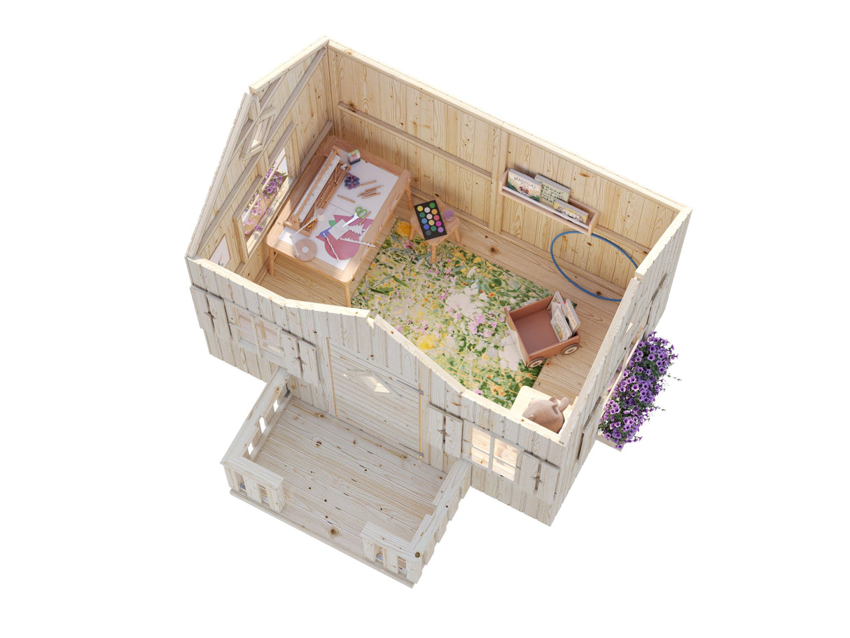 Jennie (2,3x1,6m | 3,6m² | 16mm) Leikkimökki