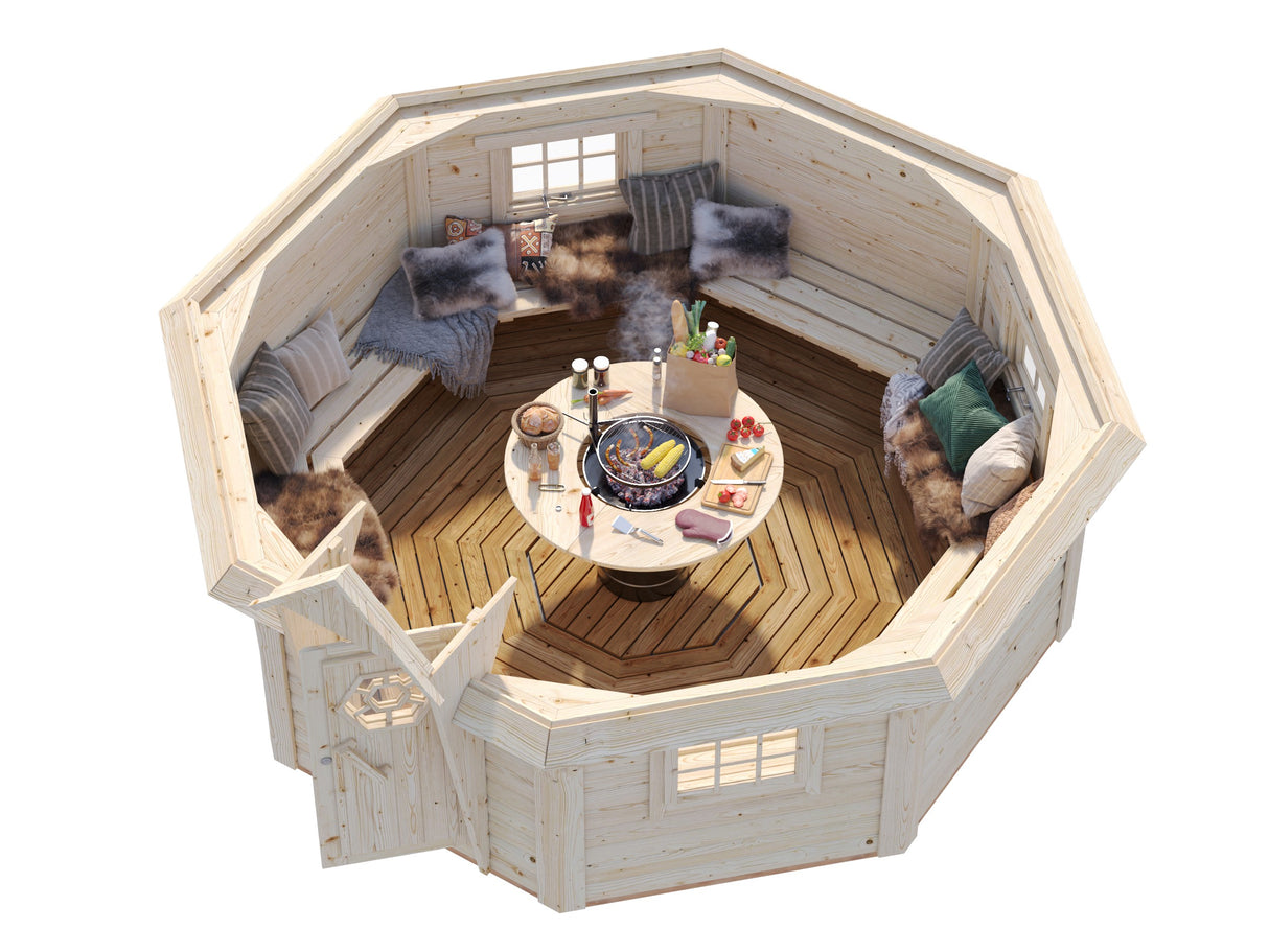 Eva M (11,4m² | 44mm) Pohjoismainen grillikota