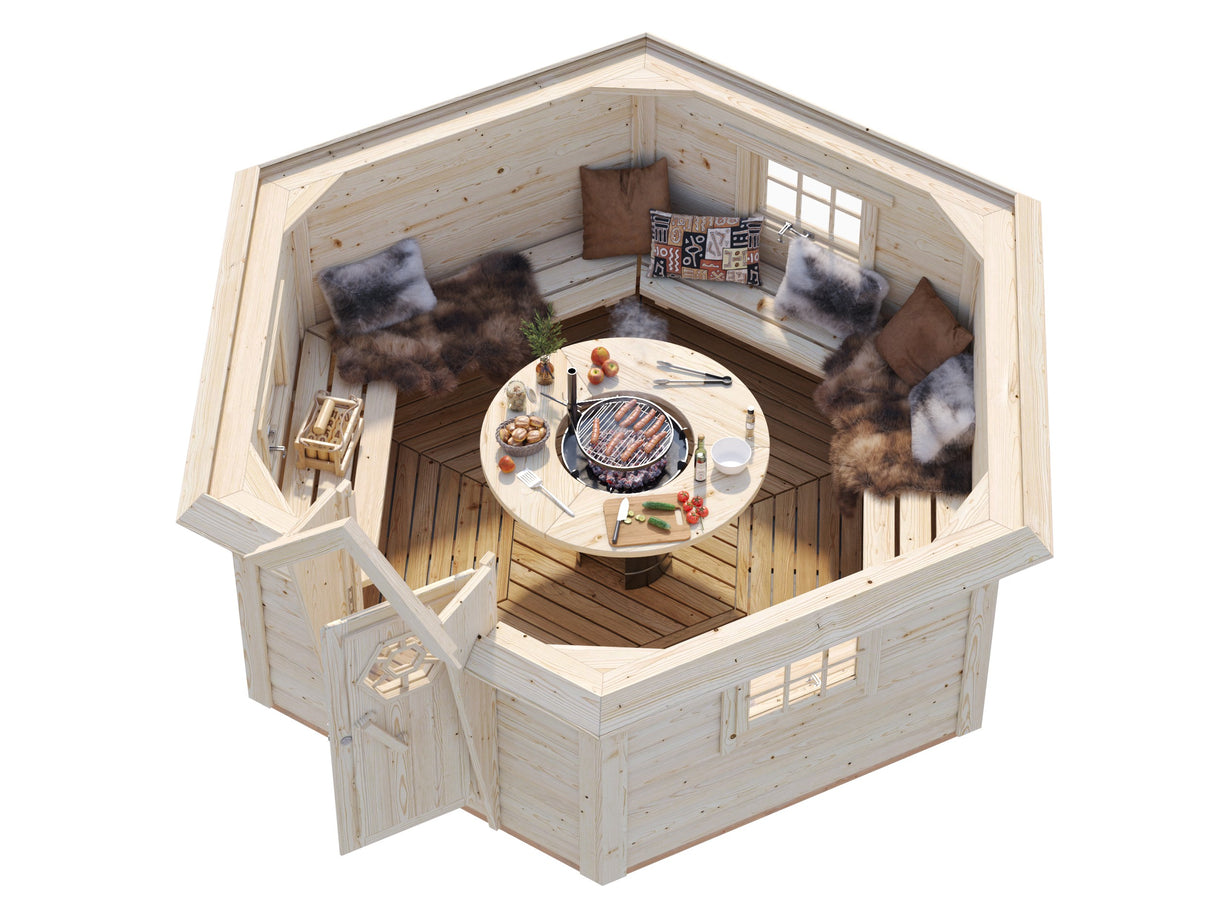 Eva S (8,7m² | 44mm) Pohjoismainen grillikota