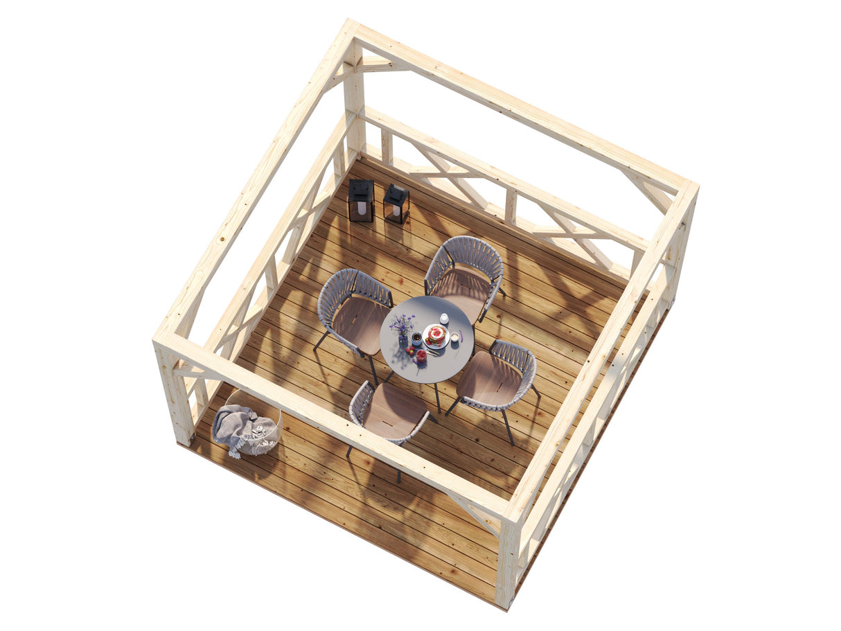 Betty XS (3x3m | 9,0m²) neliönmuotoinen puinen huvimaja