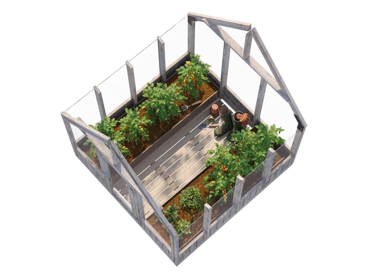 Emilia S (2,4x2,4m | 5,4m² | 18mm) Lasikasvihuone