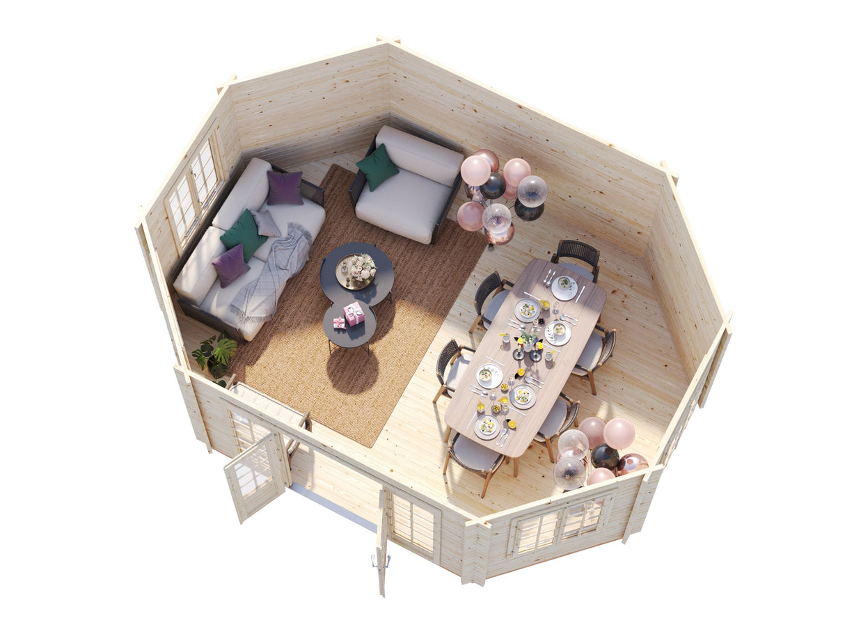 Hanna (5,7x4,2m | 20,3m² | 44mm) Tilava huvimaja